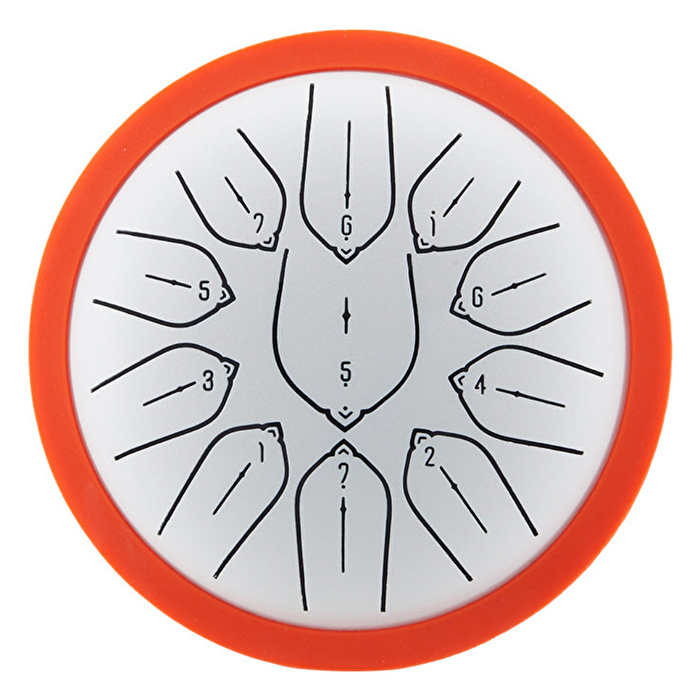 HLURU TWD11-6 WHITE - Harmonic Disc Tasarımlı 11 Notalı 6" D Majör White Tongue Drum